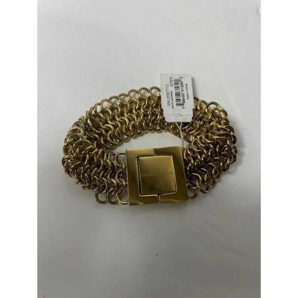Michael Kors Gold-Tone Chain-Link Bracelet With Signature Logo Clasp - Picture 8 of 11